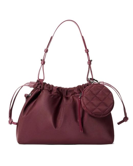 MZ Wallace Purple Small Waverly Drawstring Shoulder Bag