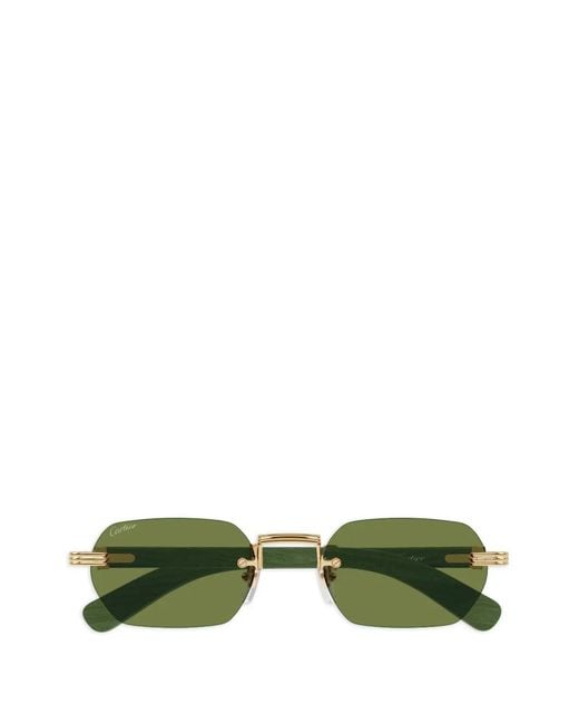 Cartier Green Rectangle-Frame Sunglasses for men
