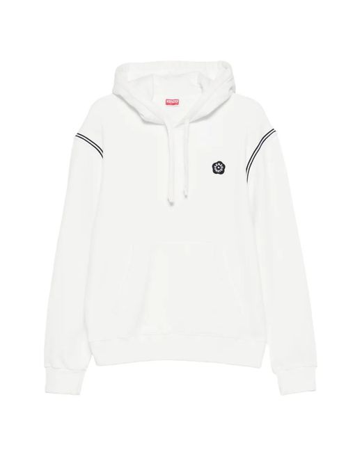 KENZO White Boke Flower Embroidery Hoodie for men