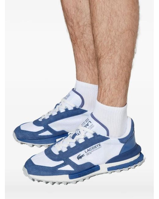Lacoste Blue Elite Active Suede-Panelled Sneakers for men