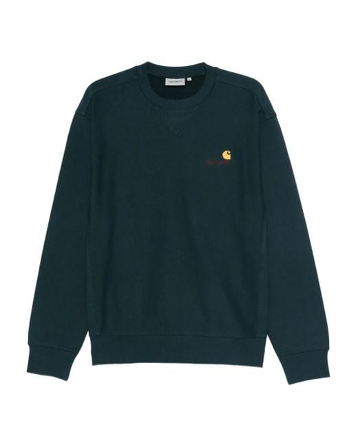 Felpa American Script di Carhartt in Green da Uomo