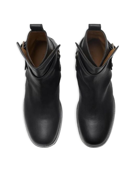 Burberry Black Leather Ledger Jodphur Boots for men