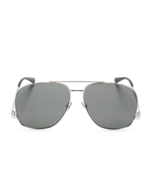 Saint Laurent Gray Leon Pilot-frame Sunglasses