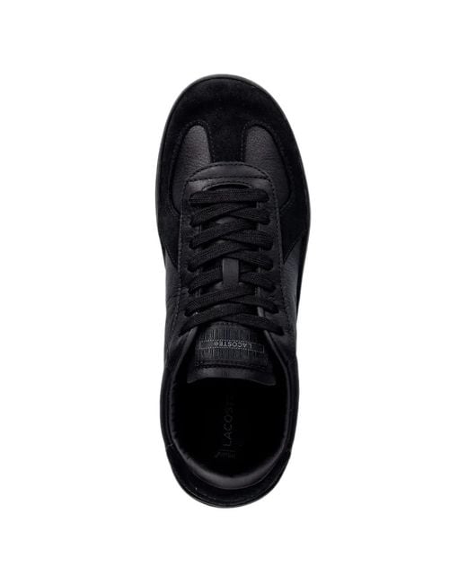 Lacoste Black Baseshot Pro Logo-Patch Panelled Sneakers for men