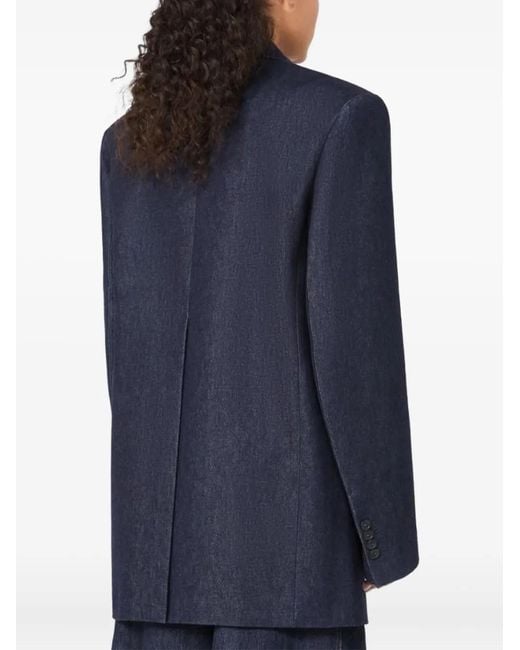Sportmax Blue Double-Breasted Blazer