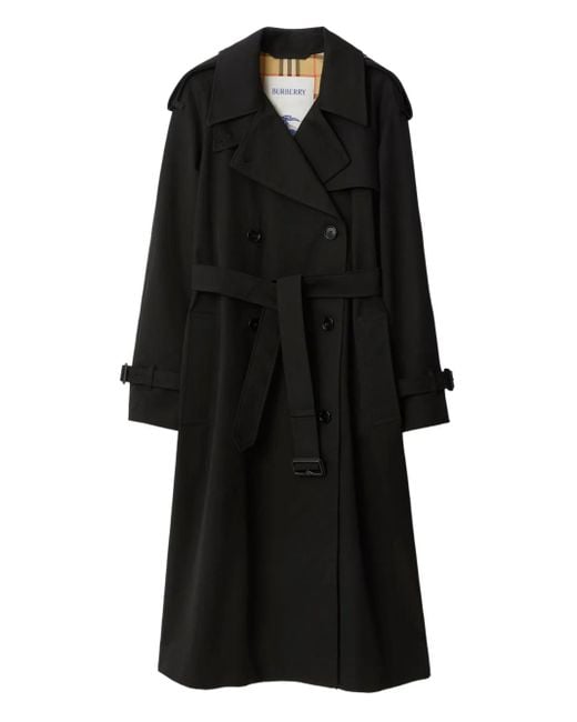 Burberry Black Double-Breasted Belted Trench Coat