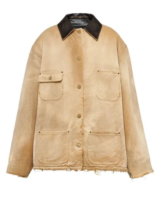 Prada Natural Ripped Canvas Jacket