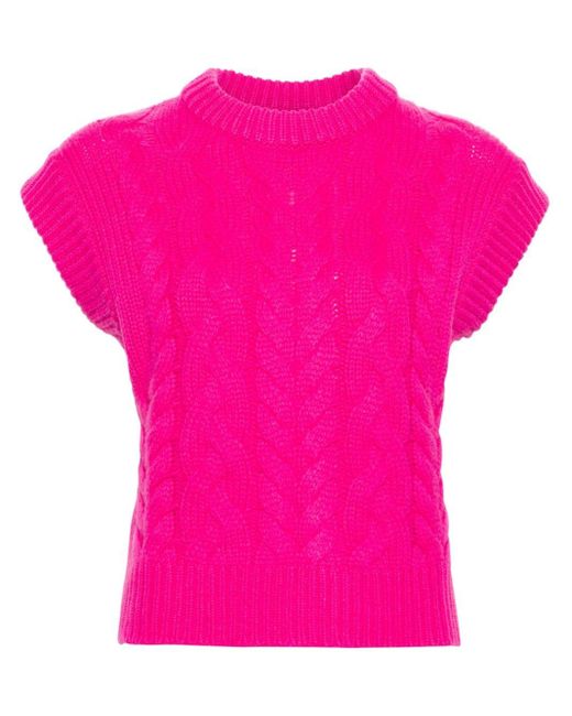 Lisa Yang Pink Hayley Cable-knit Vest