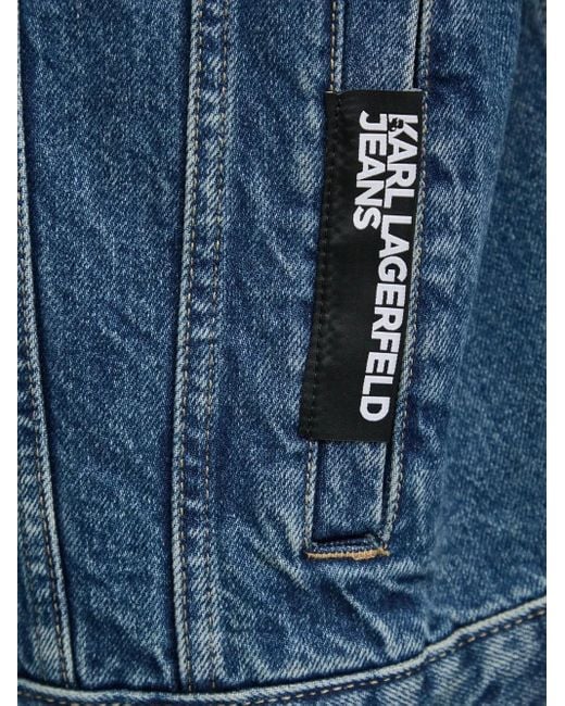Karl Lagerfeld Blue Logo-Print Denim Jacket for men