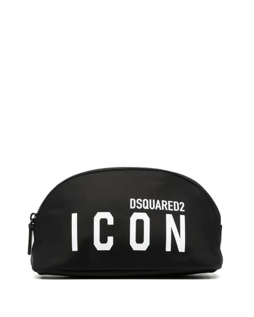 DSquared² Black Kosmetiktasche Mit Logo-Print