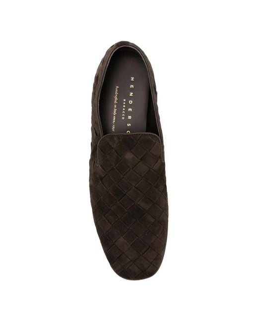 Henderson White Woven-Design Loafers for men