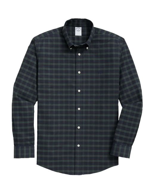 Brooks Brothers Blue Plaid Button-Down Collar Shirt for men