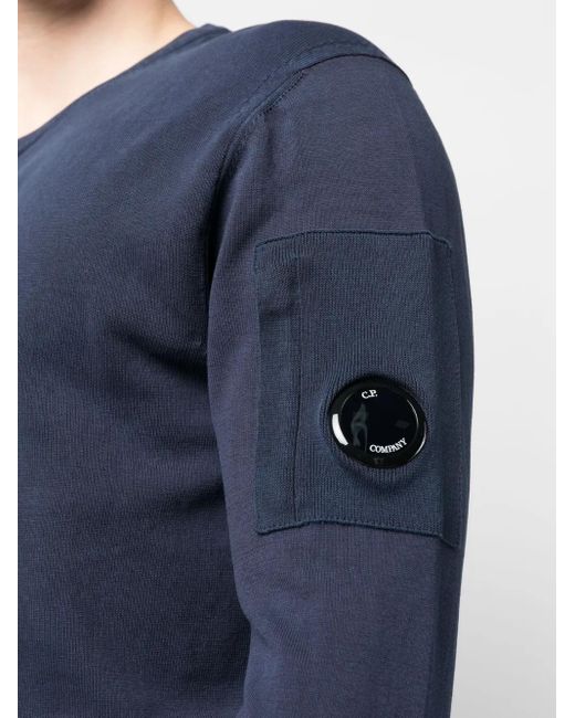C P Company Blue Crew Neck Cotton Sweatshirt for men