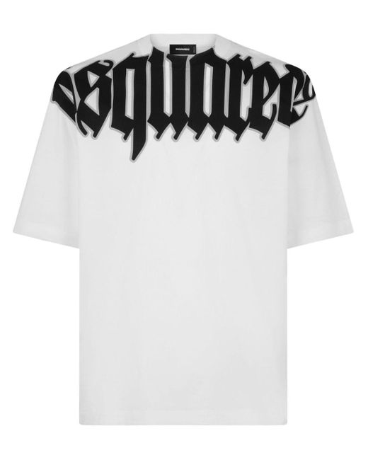 DSquared² Black Logo-print Cotton T-shirt for men