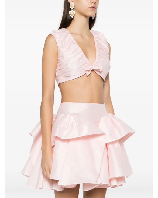 Viktor & Rolf Pink Pleated Cropped Top