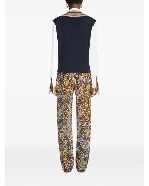 Dries Van Noten Natural Elasticated Jacquard Pants