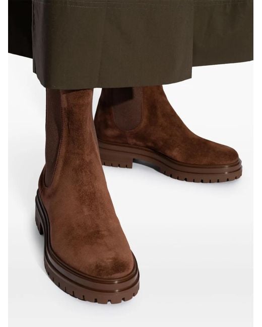 Gianvito Rossi Brown Chester Elasticated-Panels Boots