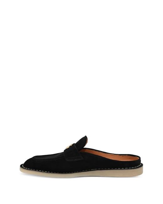 Dolce & Gabbana Black Logo-Plaque Mules