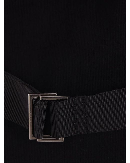 Sacai Black Draped Belted Blouse