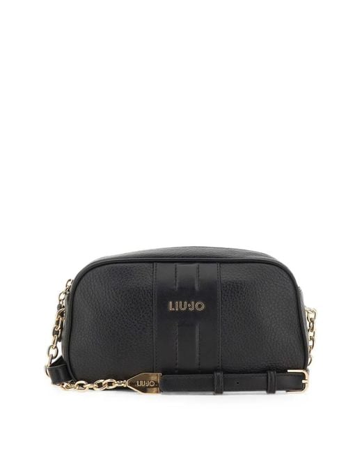 Liu Jo Black Small Pebbled-Effect Shoulder Bag