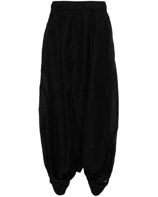 Loose fit cotton blend trousers di Julius in Black da Uomo