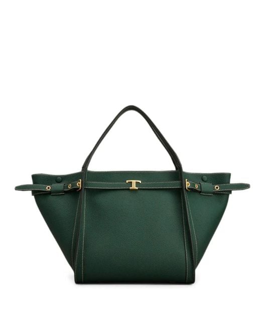 Tod's Green Small Leather Tote Bag