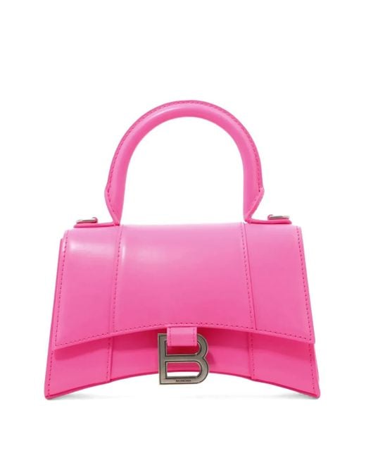 Balenciaga Pink Hourglass Logo-Detail Tote Bag