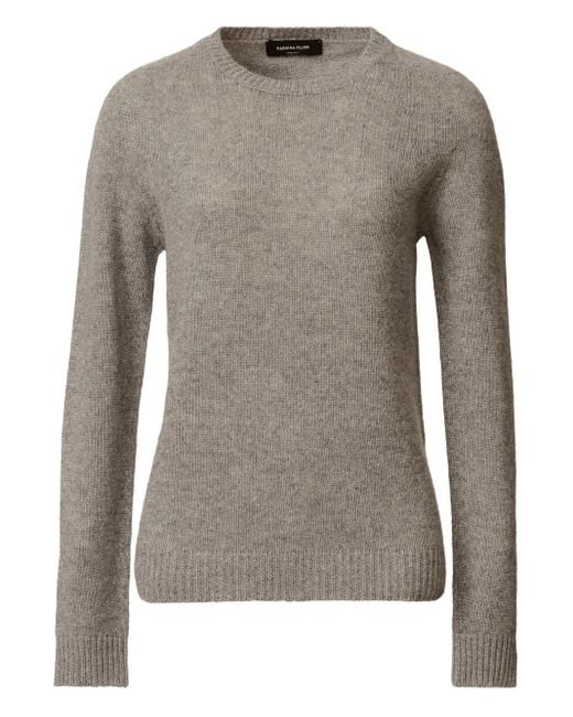 Fabiana Filippi Gray Long-Sleeve Cashmere Jumper