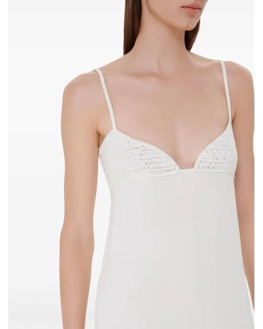 A.M.G White Kleid Mit Häkeleinsatz