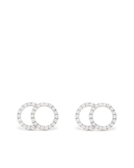 COURBET White 18Kt Recycled Celeste Large Pavé Laboratory-Grown Diamond Set Stud Earrings