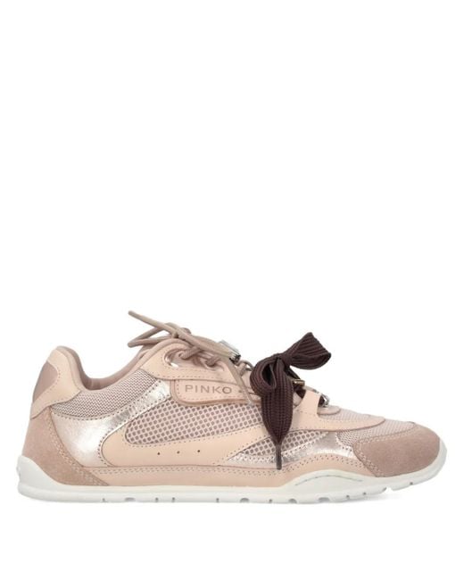 Pinko Pink 'Yulia' Sneakers With Mesh Inser