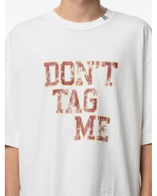 Maison Mihara Yasuhiro White Don'T Tag Me Printed T-Shirt