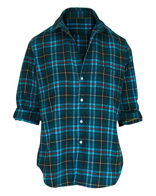 Frank & Eileen Blue Karierte Bluse
