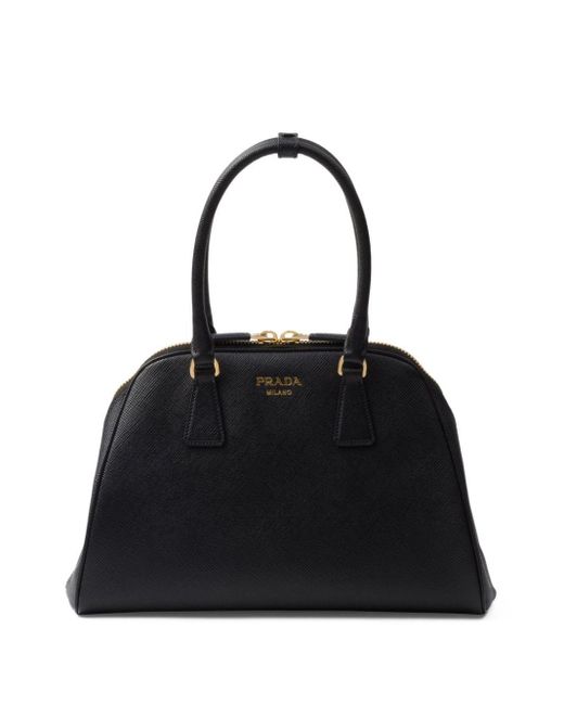 Prada Black Medium Saffiano Leather Tote Bag