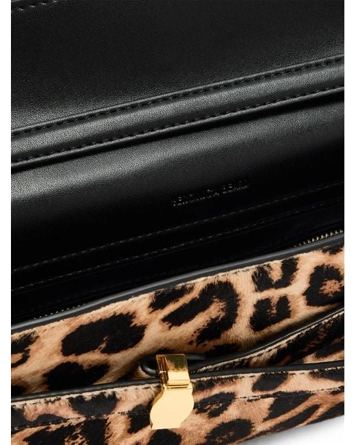 Veronica Beard Brown Dash Leopard-Print Calf Hair Clutch Bag