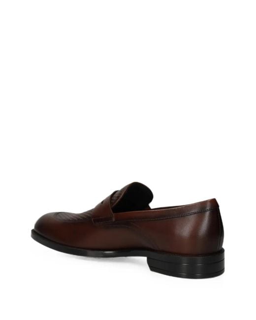Boss White Mocassins À Entaille Penny Et Empiècement Texturé for men