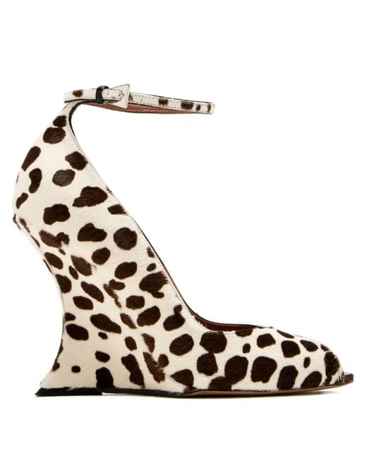 Paris Texas Natural 110Mm Leopard-Print Wedge Pumps