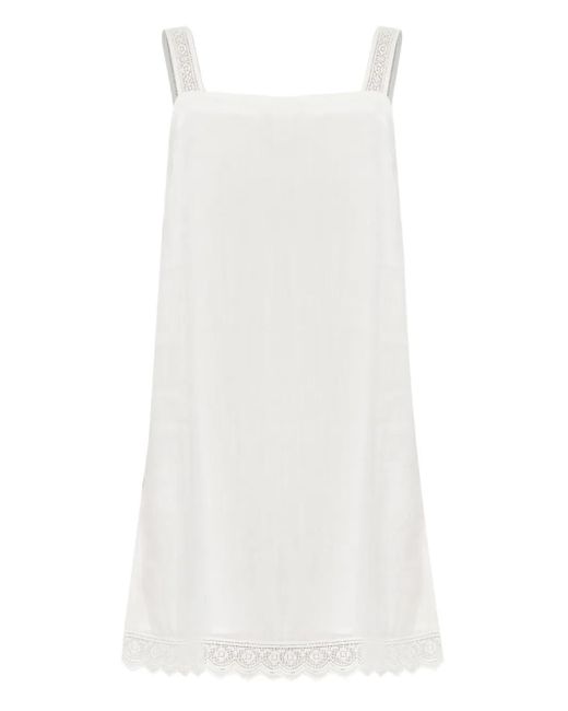 Posse レースディテール ミニドレス White