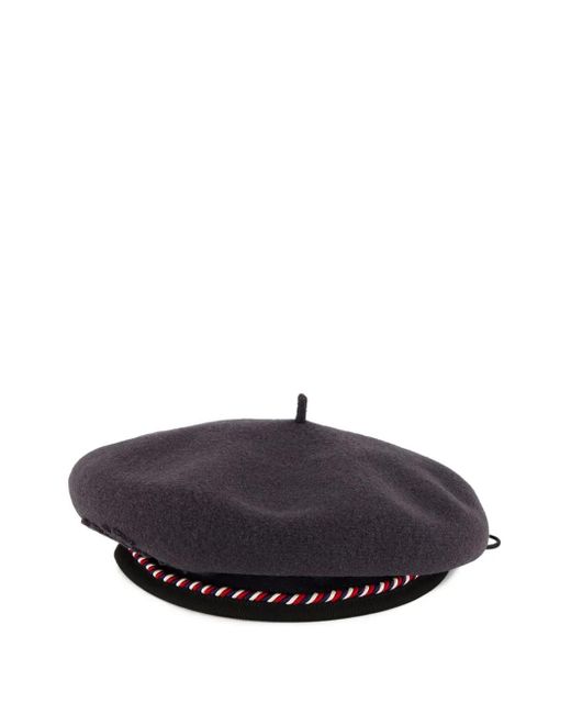 Bode Gray Script Trim Beret for men