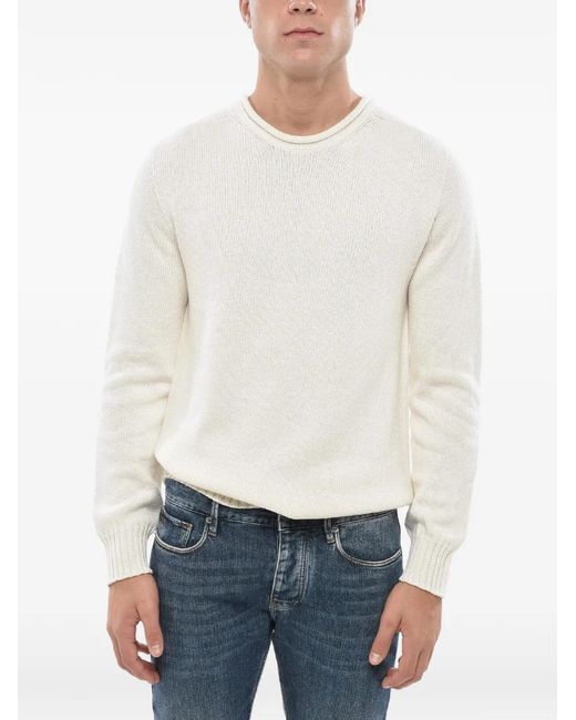 Malo White Crew-Neck Sweater for men