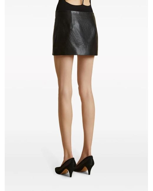 Khaite Black The Jett Leather Miniskirt