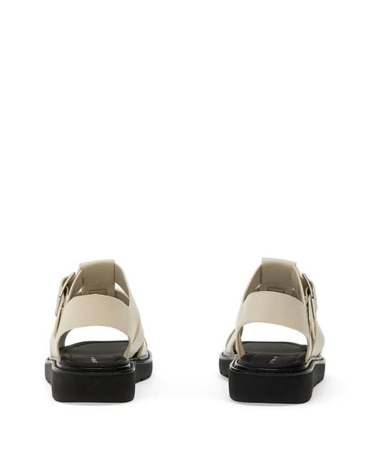 Calvin Klein White Leather Flat Sandals