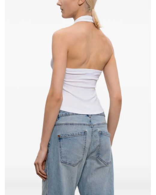 Vetements White Halter Cotton Tank Top