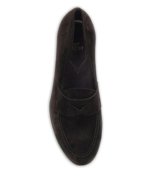 Lidfort Black Penny-Slot Loafers for men