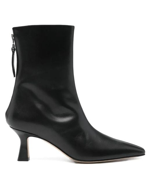 Aeyde Black Pointed-Toe Ankle Boots