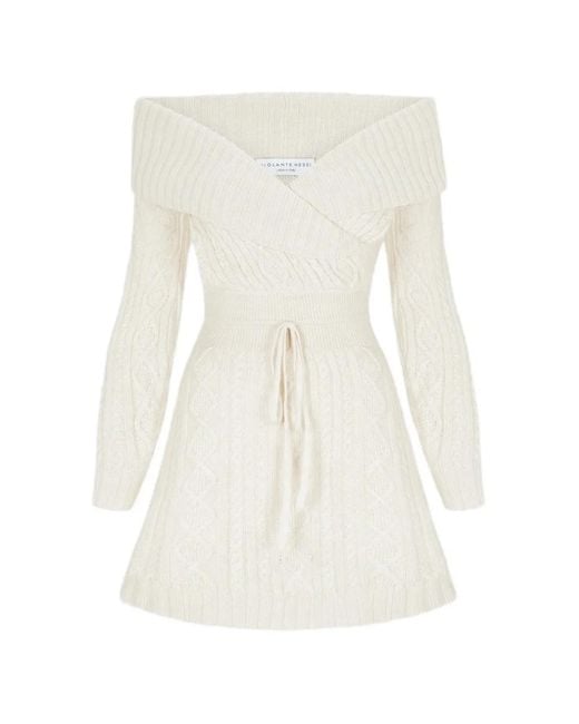Violante Nessi White Victorie Off-Shoulder Mini Dress