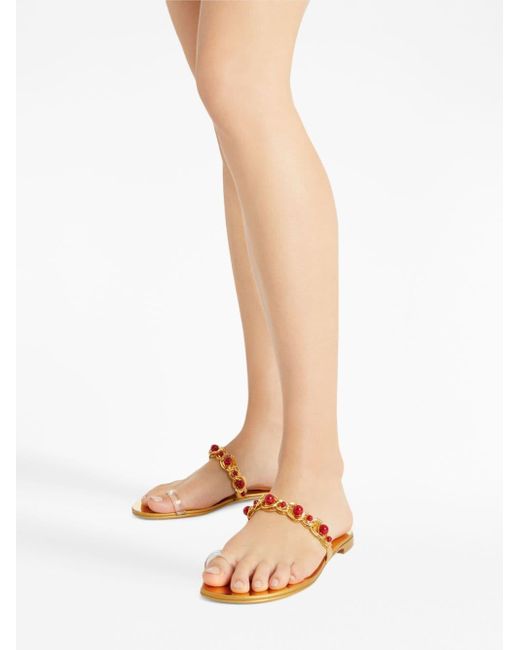 Giuseppe Zanotti White Marguerithe Bead-embellished Sandals