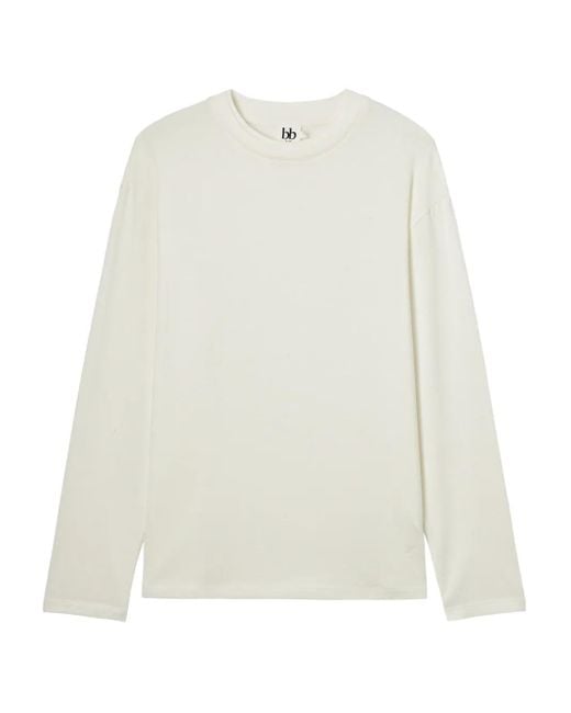 B+ AB White Long-Sleeved Top