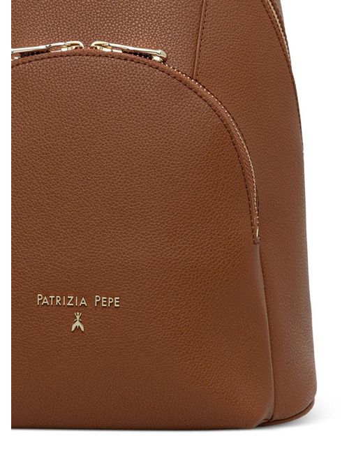 Patrizia Pepe Brown Zipped Backpack