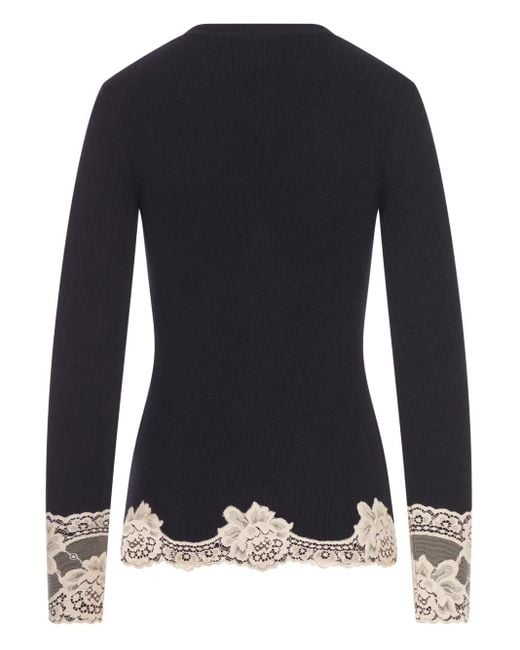 Valentino Garavani Blue Lace Cashmere Cardigan